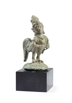 A SMALL BRONZE FIGURE OF A KINNARA, JAVA, INDONESIA, 9TH-10TH CENTURY - Indonesian School, 9th Century