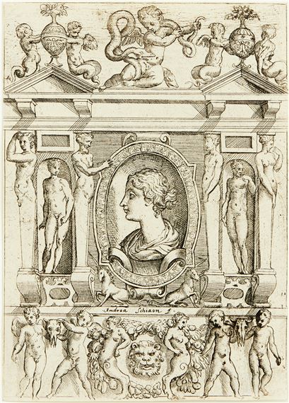 Italy 1512-1573. "Bust of a Woman in Profile Facing Left - Battista dell'Angelo del Moro