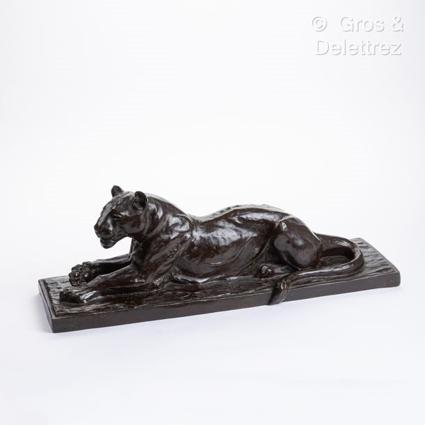 Maurice Prost | Reclining lioness | MutualArt