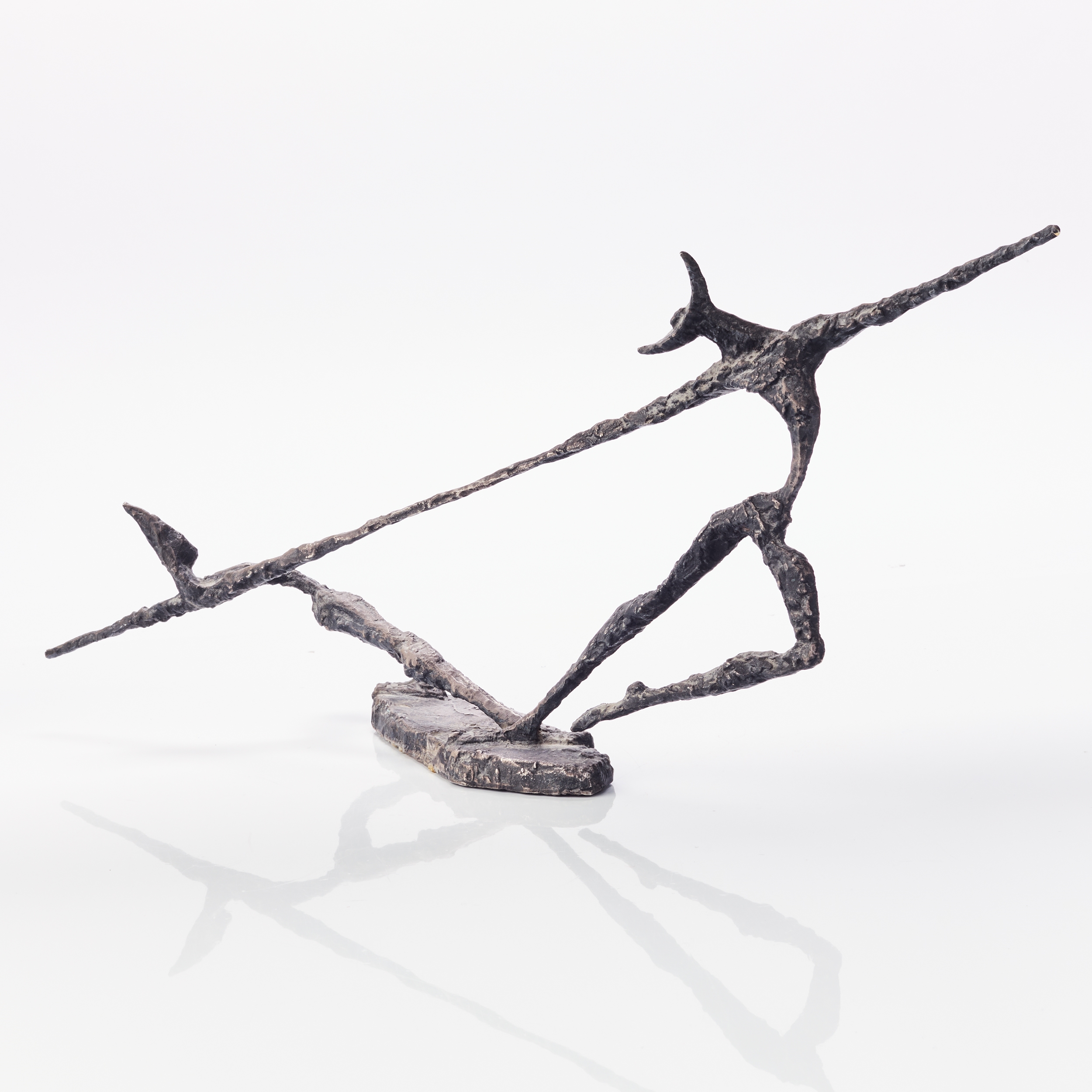 Artwork by Thomas Almberg, född 1936. Dragkamp. Signerad T. Almberg. Metall, Made of Metall