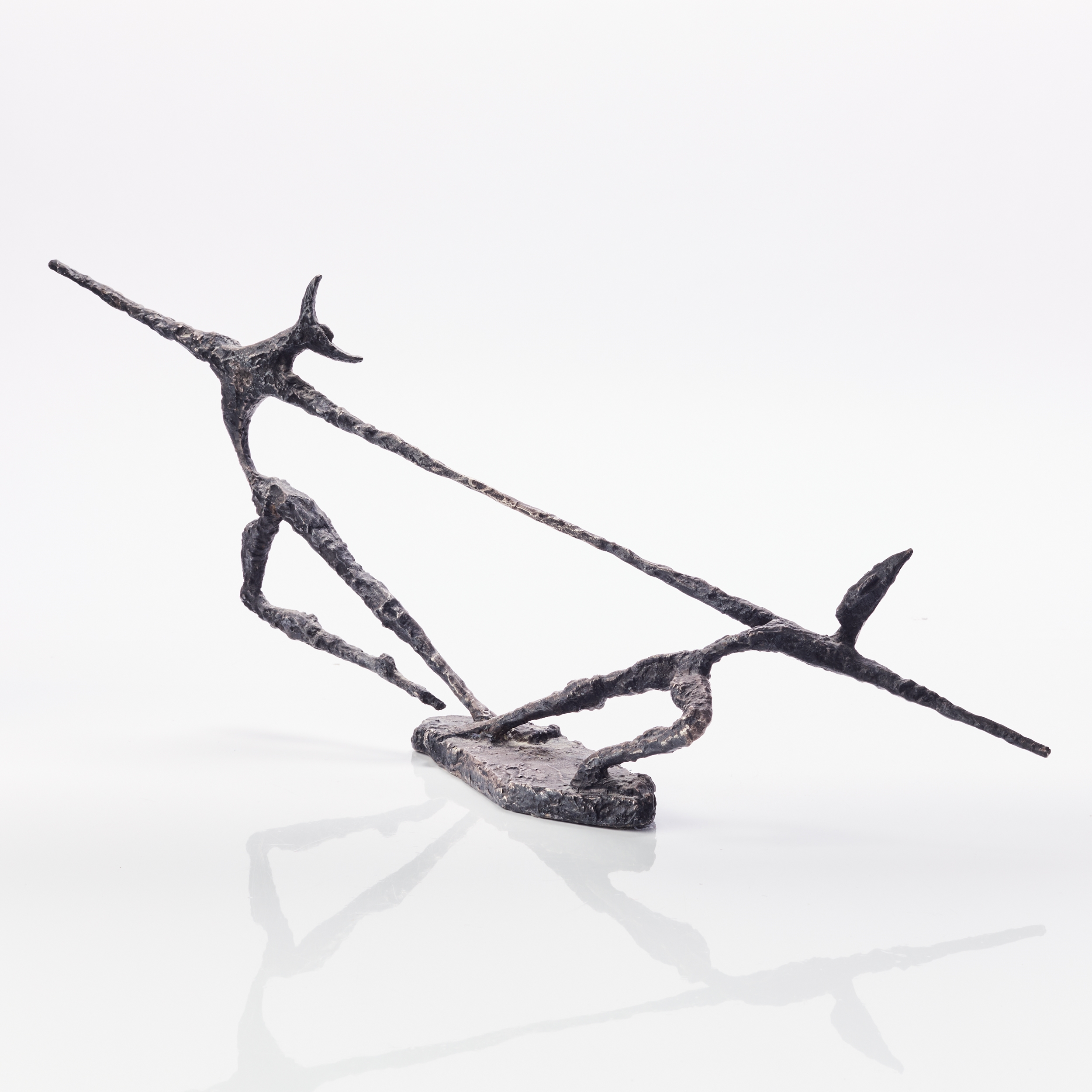 Artwork by Thomas Almberg, född 1936. Dragkamp. Signerad T. Almberg. Metall, Made of Metall