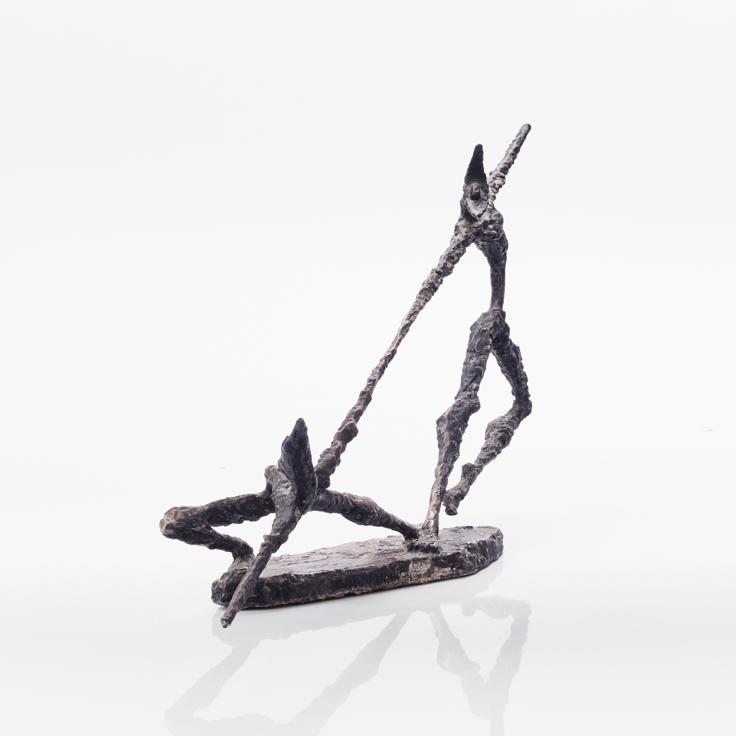 Artwork by Thomas Almberg, född 1936. Dragkamp. Signerad T. Almberg. Metall, Made of Metall