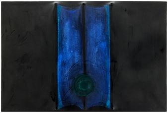 född 1955. Utan titel - triptyk. Signerade och daterade Stig Sjölund 1987 a tergo. Blandteknik och fotografi - Stig Sjölund