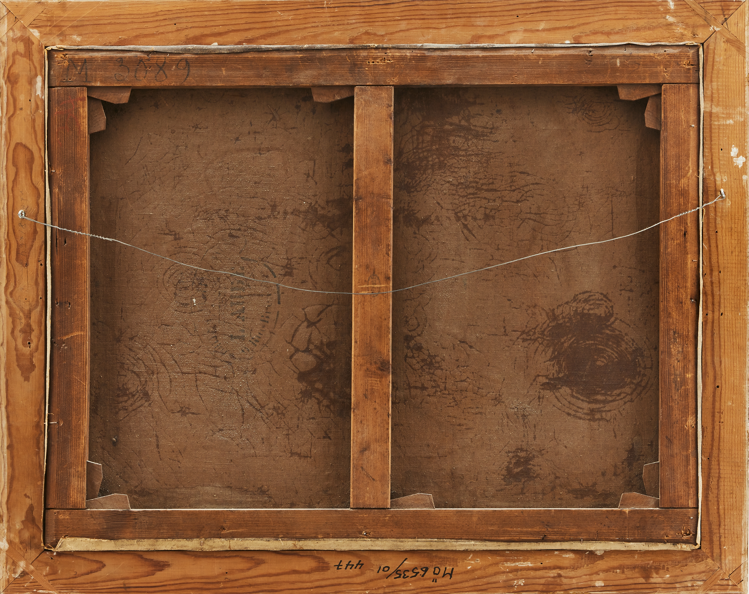 Artwork by Aurélie Léontine Malbet, Frankrike 1800-tal. Vita möss gnager på en skinka. Signerad Léontine Malbet. Olja på duk, Made of oil on canvas