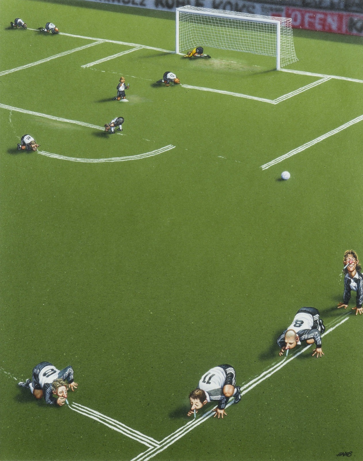 Artwork by Gerhard Haderer, COLLECTION OF 26 CARICATURES FOR THE MAGAZINE 'STERN' (INCLUDING 1 DRAWING), Made of Colour serigraphs, 1 collage, 1 pencil drawing