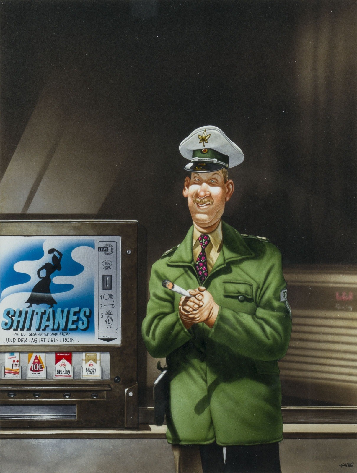 Artwork by Gerhard Haderer, COLLECTION OF 26 CARICATURES FOR THE MAGAZINE 'STERN' (INCLUDING 1 DRAWING), Made of Colour serigraphs, 1 collage, 1 pencil drawing