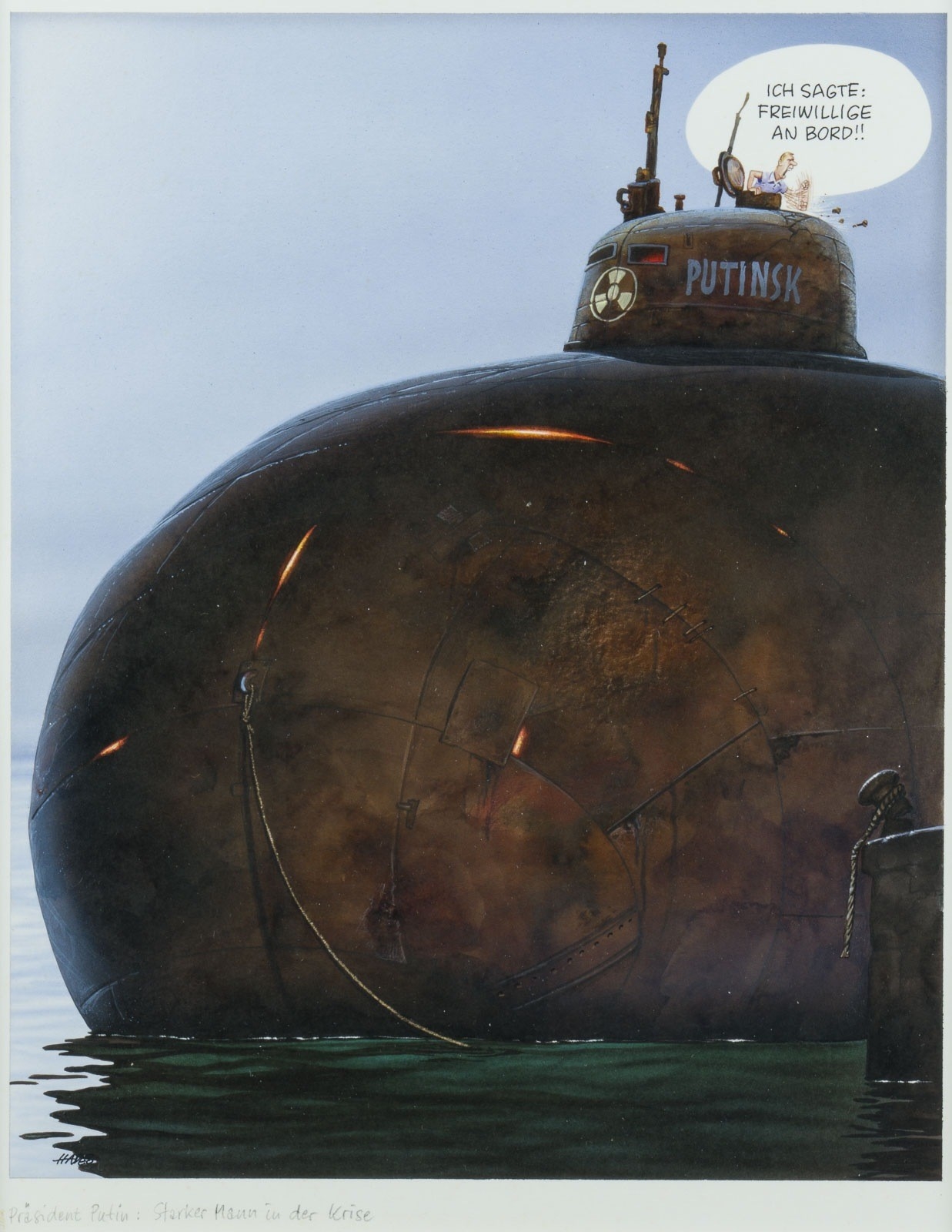 Artwork by Gerhard Haderer, COLLECTION OF 26 CARICATURES FOR THE MAGAZINE 'STERN' (INCLUDING 1 DRAWING), Made of Colour serigraphs, 1 collage, 1 pencil drawing