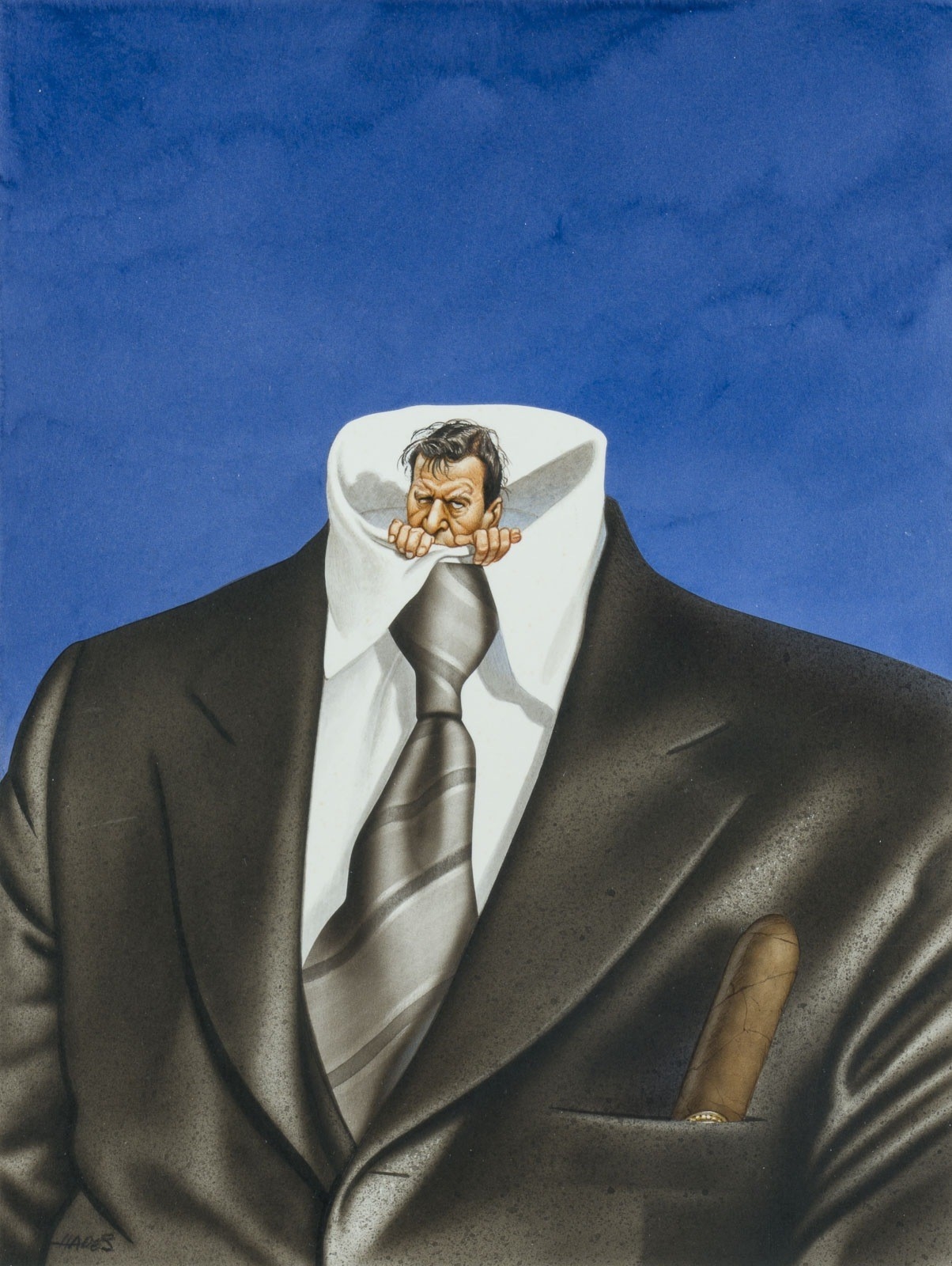 Artwork by Gerhard Haderer, COLLECTION OF 26 CARICATURES FOR THE MAGAZINE 'STERN' (INCLUDING 1 DRAWING), Made of Colour serigraphs, 1 collage, 1 pencil drawing