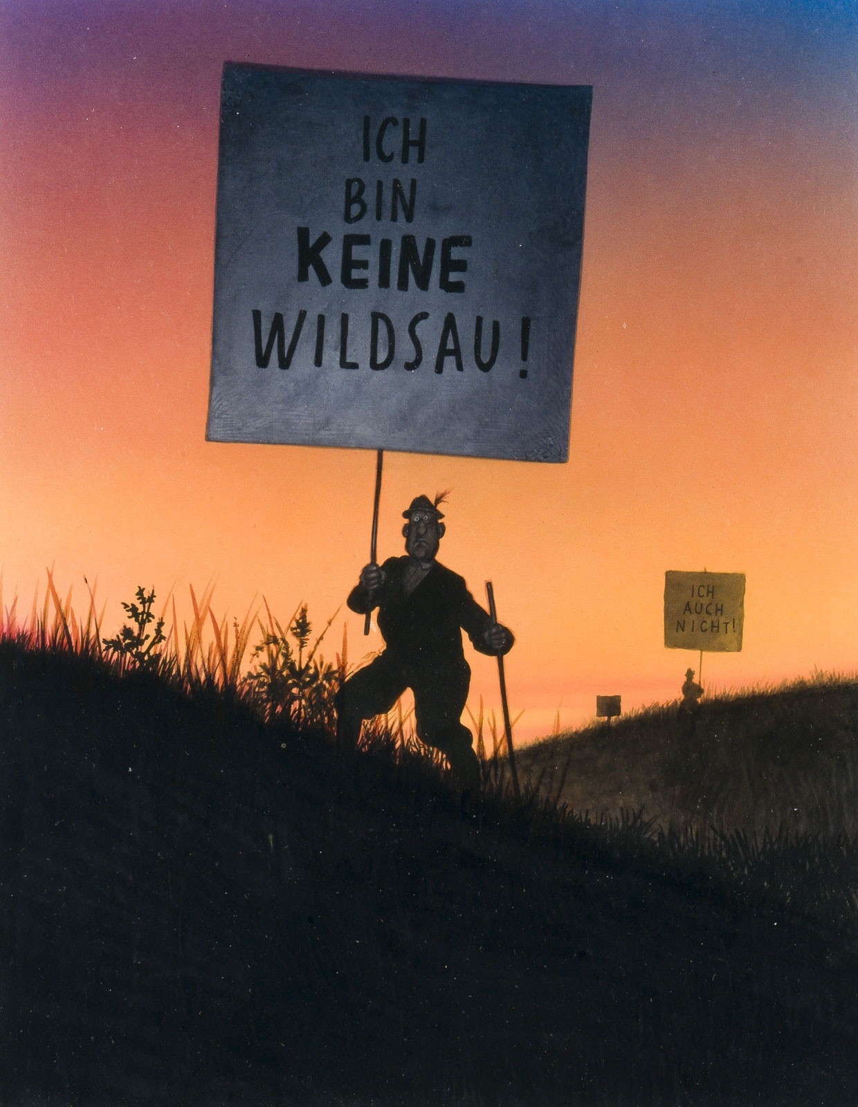 Artwork by Gerhard Haderer, COLLECTION OF 26 CARICATURES FOR THE MAGAZINE 'STERN' (INCLUDING 1 DRAWING), Made of Colour serigraphs, 1 collage, 1 pencil drawing