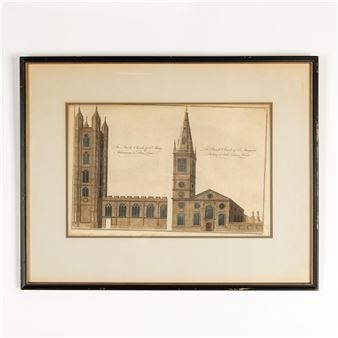 Antique Architectural Engraving London Views - Benjamin Cole