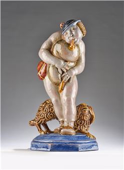 a large putto as bagpiper and a dog - Ludwig Karl Maria Vierthaler