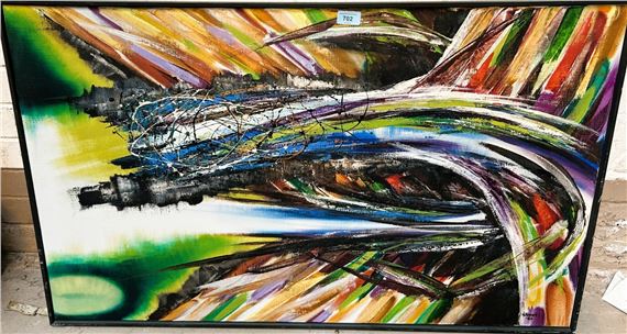 Raymond Hitchcock "Space Farm III" oil on canvas by Raymond Hitchcock, September 1965