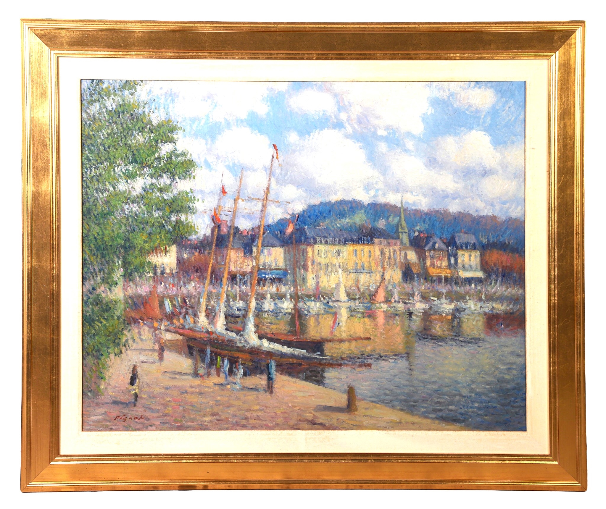Artwork by Daniel Pignot, Port of Honfleur, France, Made of oil on canvas