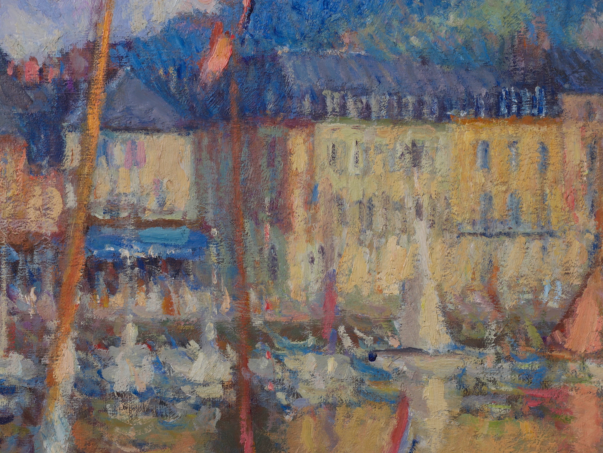 Artwork by Daniel Pignot, Port of Honfleur, France, Made of oil on canvas
