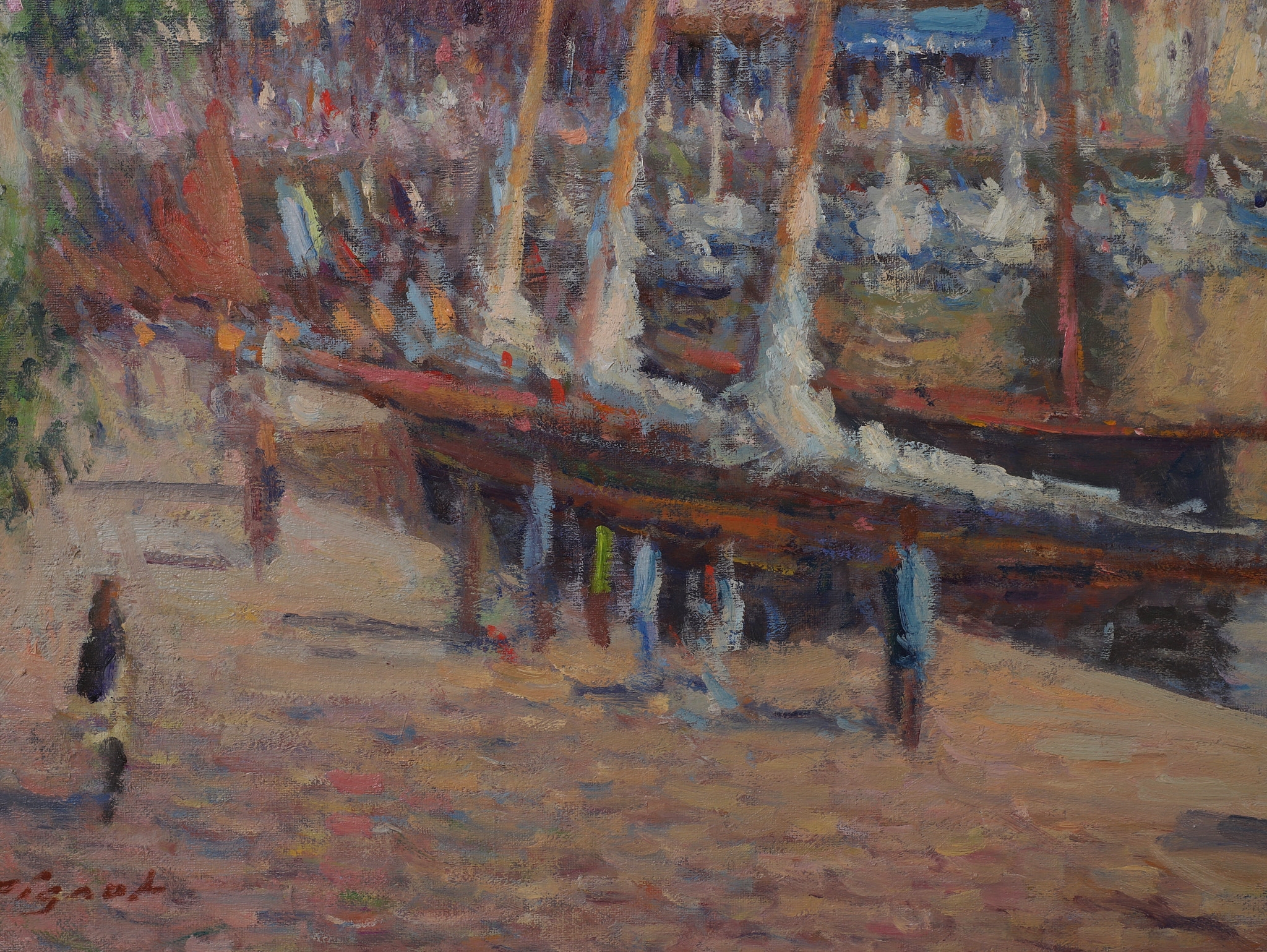 Artwork by Daniel Pignot, Port of Honfleur, France, Made of oil on canvas