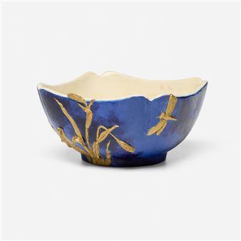 Bowl with wheat and dragonfly - Mary Louise Mclaughlin
