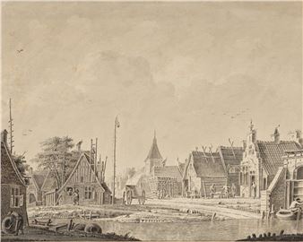 Bedrijvigheid in Hollands dorp - Dirk Verrijk