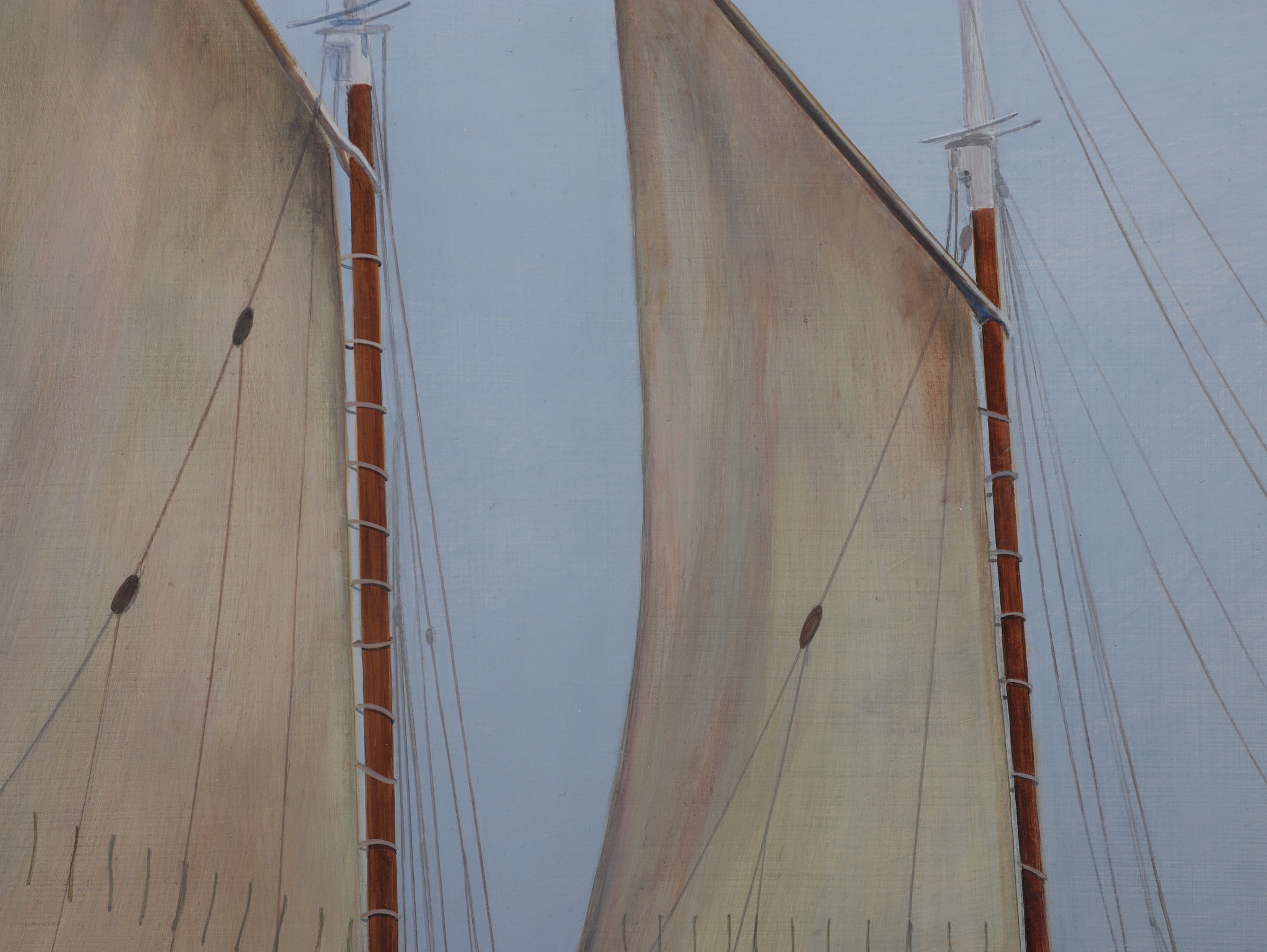 Artwork by Bertil Whyman, Schooner Mercantile, Captain Williamson, Made of oil on panel