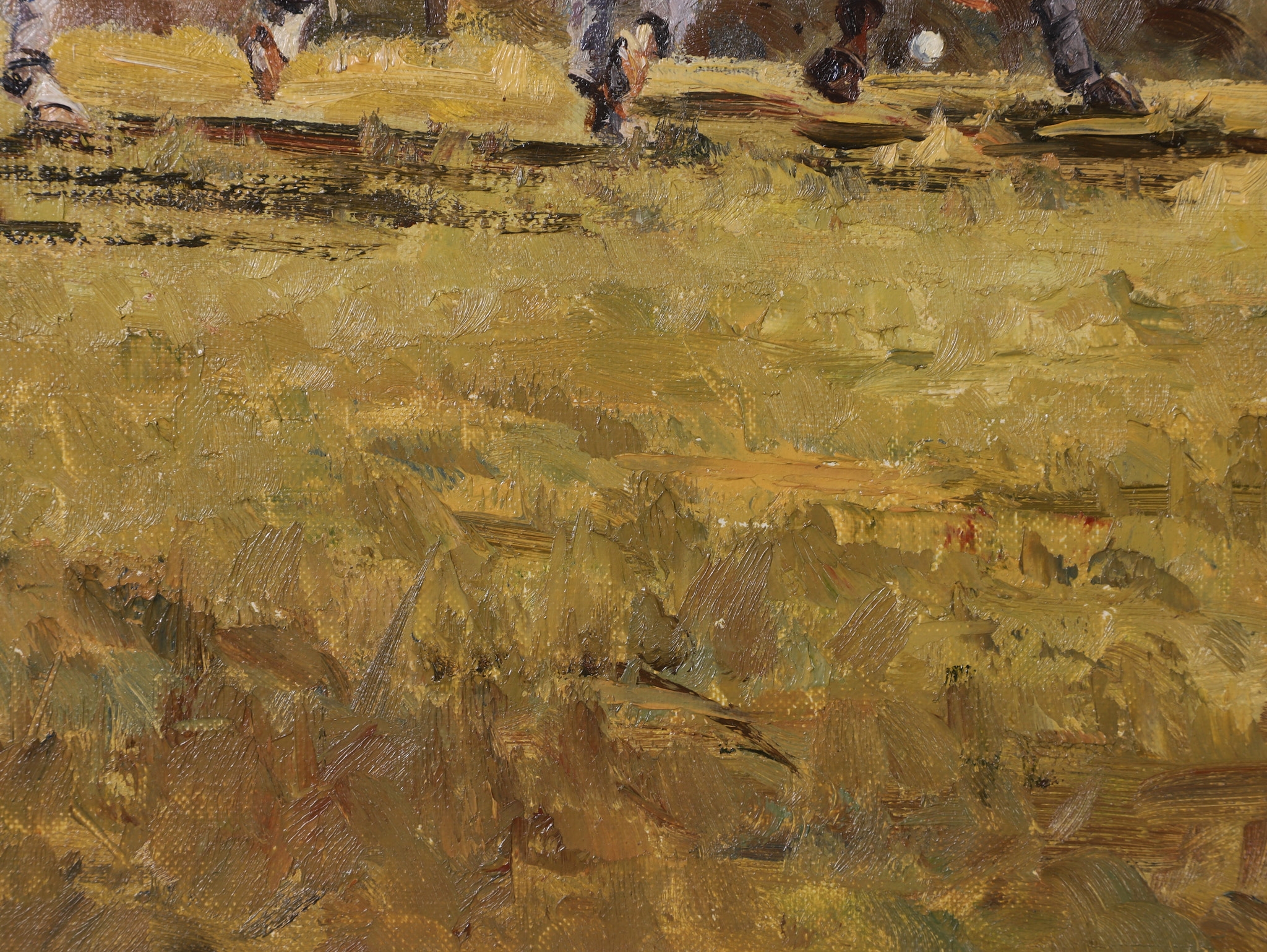 Artwork by Peter Donnithorne, Polo, Cirencester Park, Made of oil on canvas