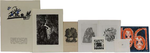 Diverse prenten, waaronder ex librissen en gelegenheidskaarten - Mark Severin