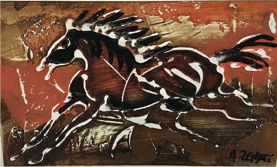 Abderrahmane Zenati Oil On Paper Laid On Board MutualArt
