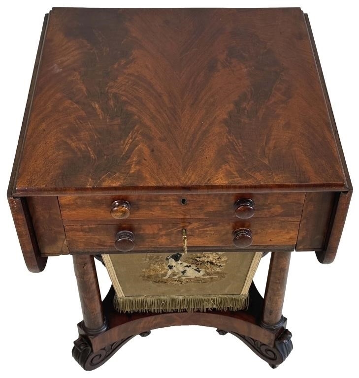 Isaac | ISAAC VOSE DROPLEAF MAHOGANY WORK TABLE | MutualArt