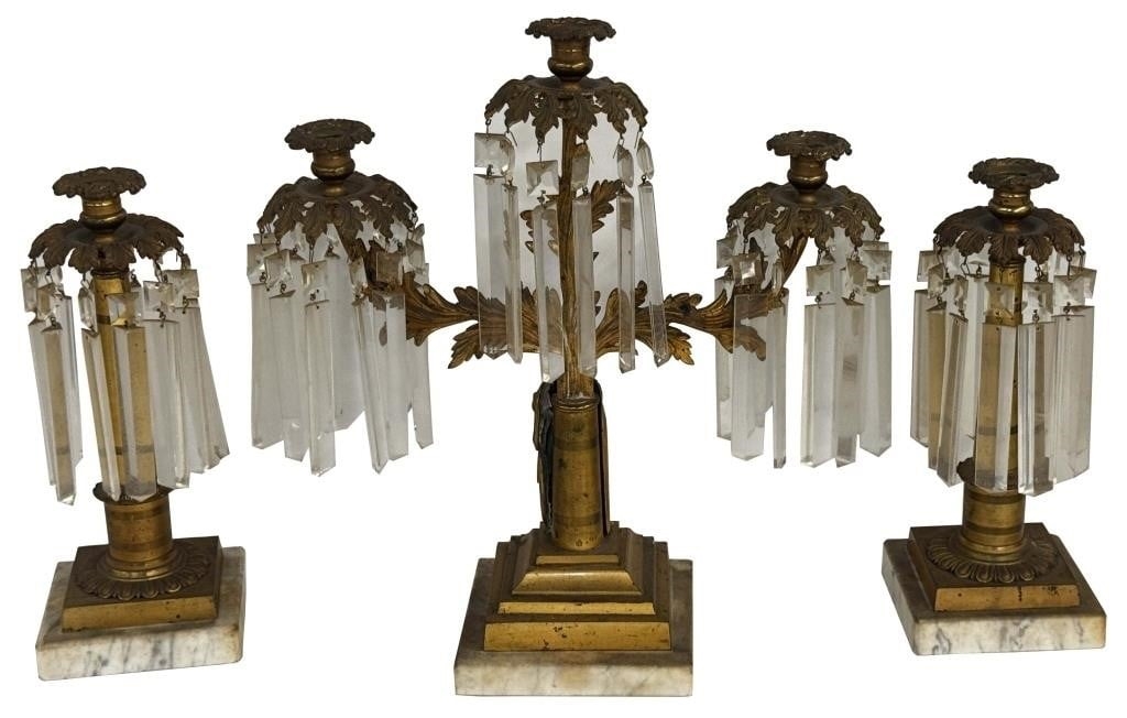 Cybele | 3 PC FIRE GILDED GIRONDOLE SET W/ FIGURAL 3 LIGHT | MutualArt