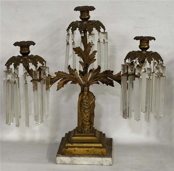 Cybele | 3 PC FIRE GILDED GIRONDOLE SET W/ FIGURAL 3 LIGHT | MutualArt