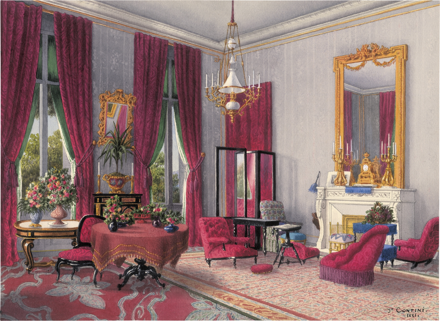 Joseph Contini | Salon des Württembergischen Königspaares in der Villa ...