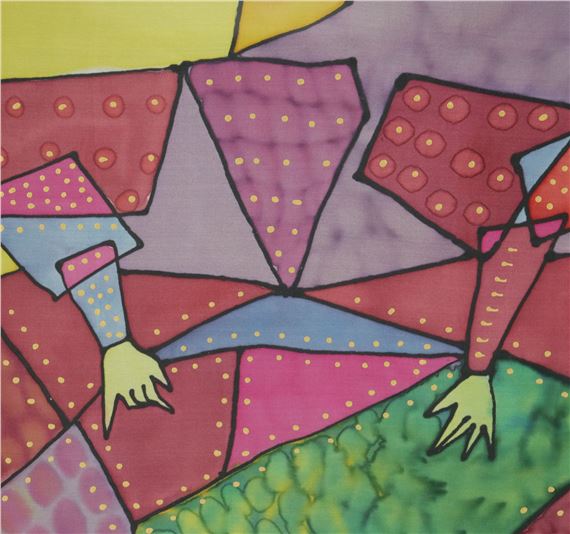 Charles Jester | Signed Pop-Art Cubist Jester Painting on Wax Paper ...