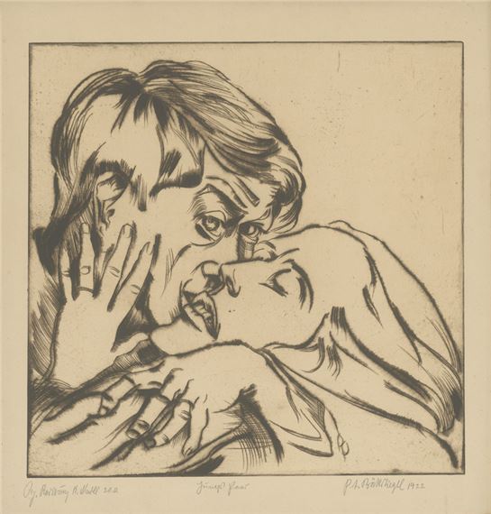 Junges Paar by Peter August Böckstiegel, 1922