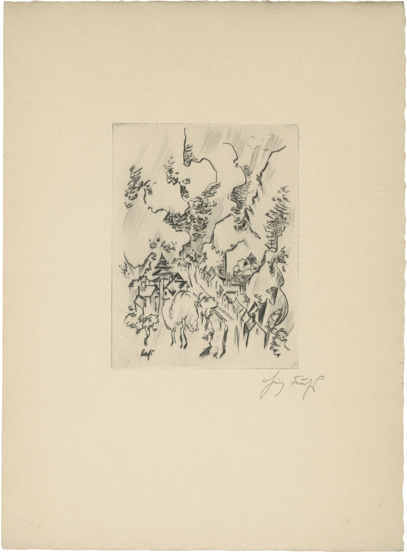 Artwork by Heinz Fuchs, 6 Radierungen, Made of 6 Kaltnadelarbeiten auf festem Velin