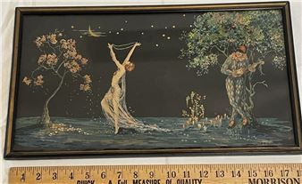 Art déco lithograph 直筆サインあり Tsanya Marygold | Antique 1920's Art Nouveau Signed Tsanya