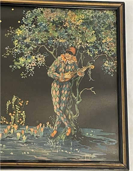 Art déco lithograph 直筆サインあり Tsanya Marygold | Antique 1920's Art Nouveau Signed Tsanya