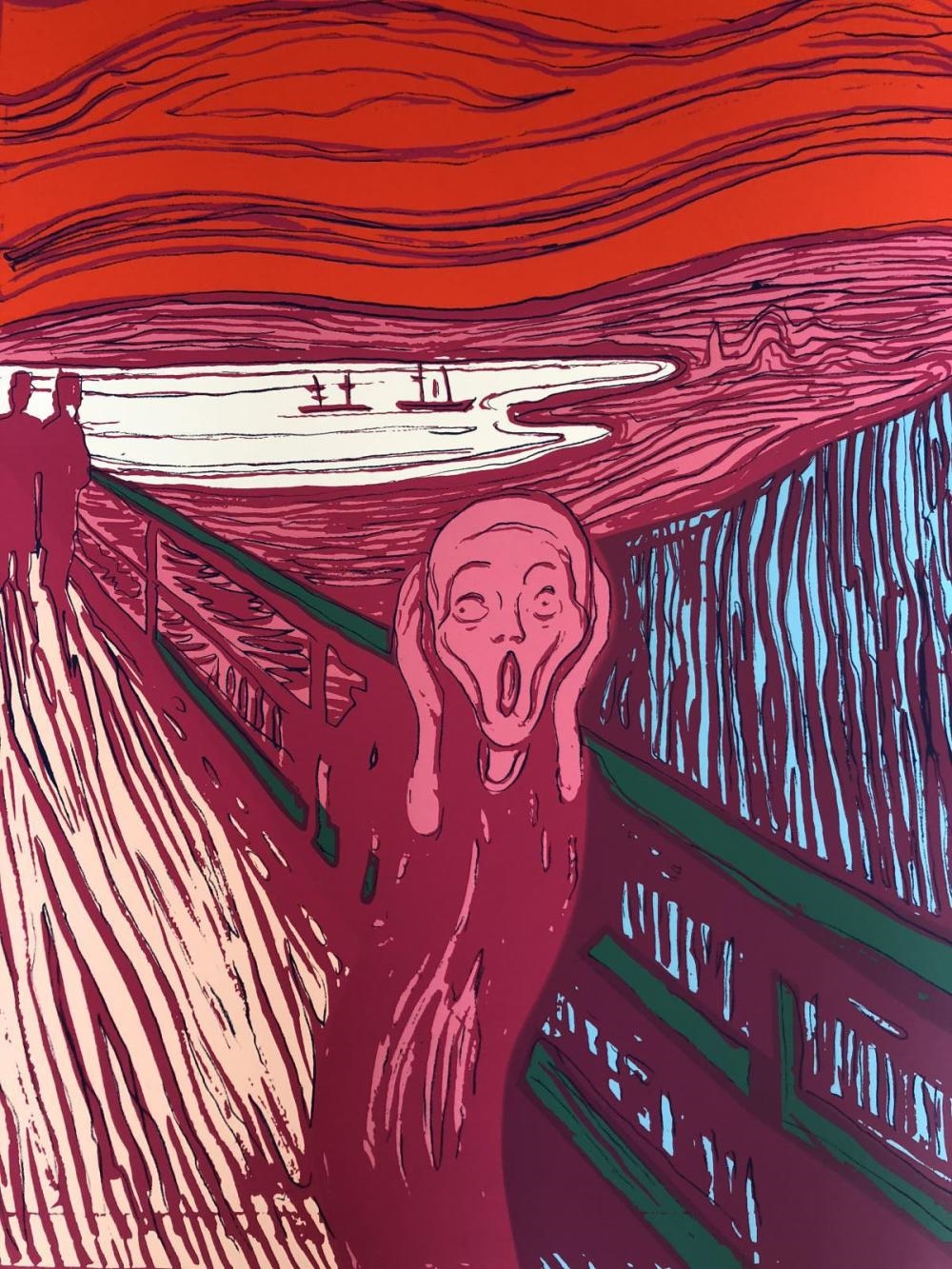 Artwork by Andy Warhol, Munch's 'The Scream' - Pink, Made of Silk Screen