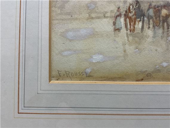 Frank Rousse | Unloading the Catch at Tate Hill Pier - Whitby | MutualArt