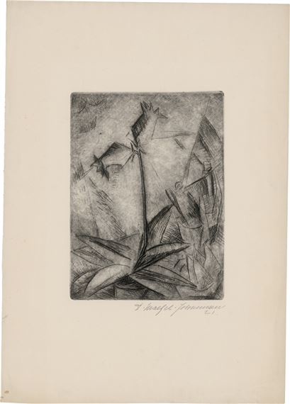 Stilleben mit Topfpflanze by Dorothea Maetzel-Johannsen, 1921