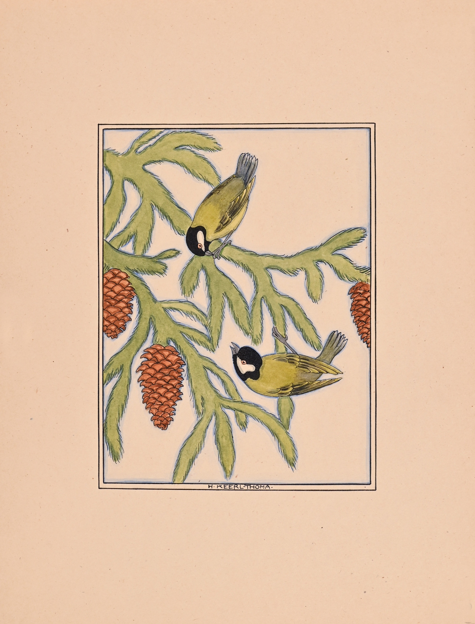 Artwork by Hedwig Keerl Thoma, Untitled, Made of pen and ink and watercolour on paper