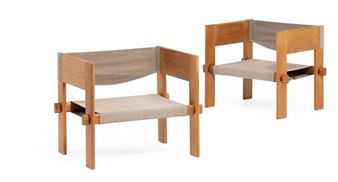 “Weekend”. A pair of box-shaped oak easy chairs - Tage Poulsen