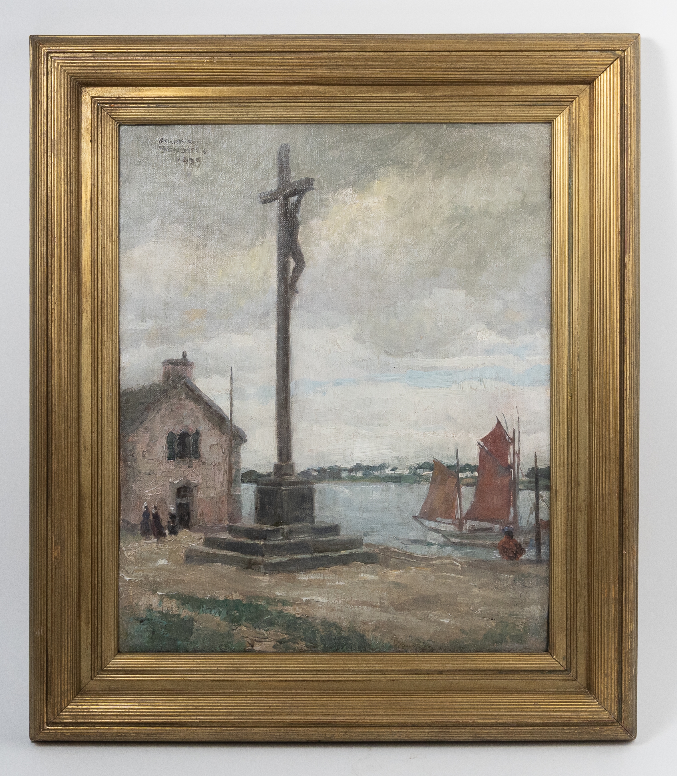 Frank Bensing | Crucifix et voiliers rouges | MutualArt