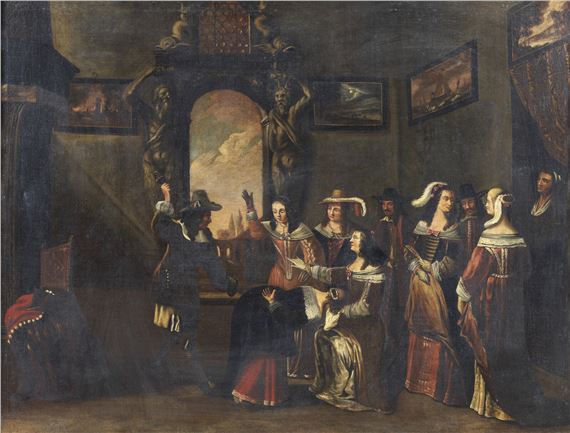 Spanish School, 17th Century | Interior scene with characters | MutualArt