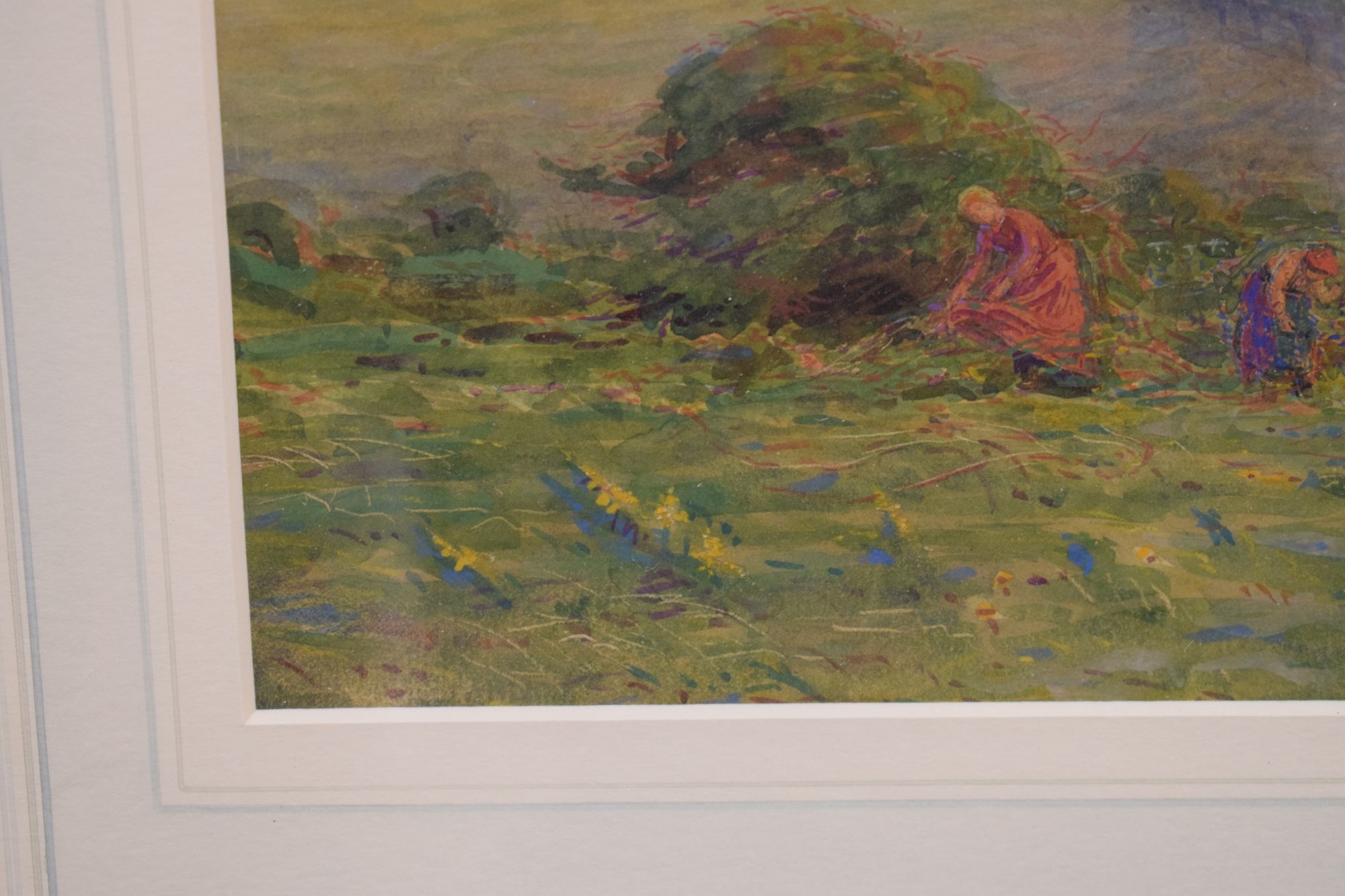 Artwork by Alfred Fitzwalter Grace, A shepherd and figures on a clifftop, Made of watercolour