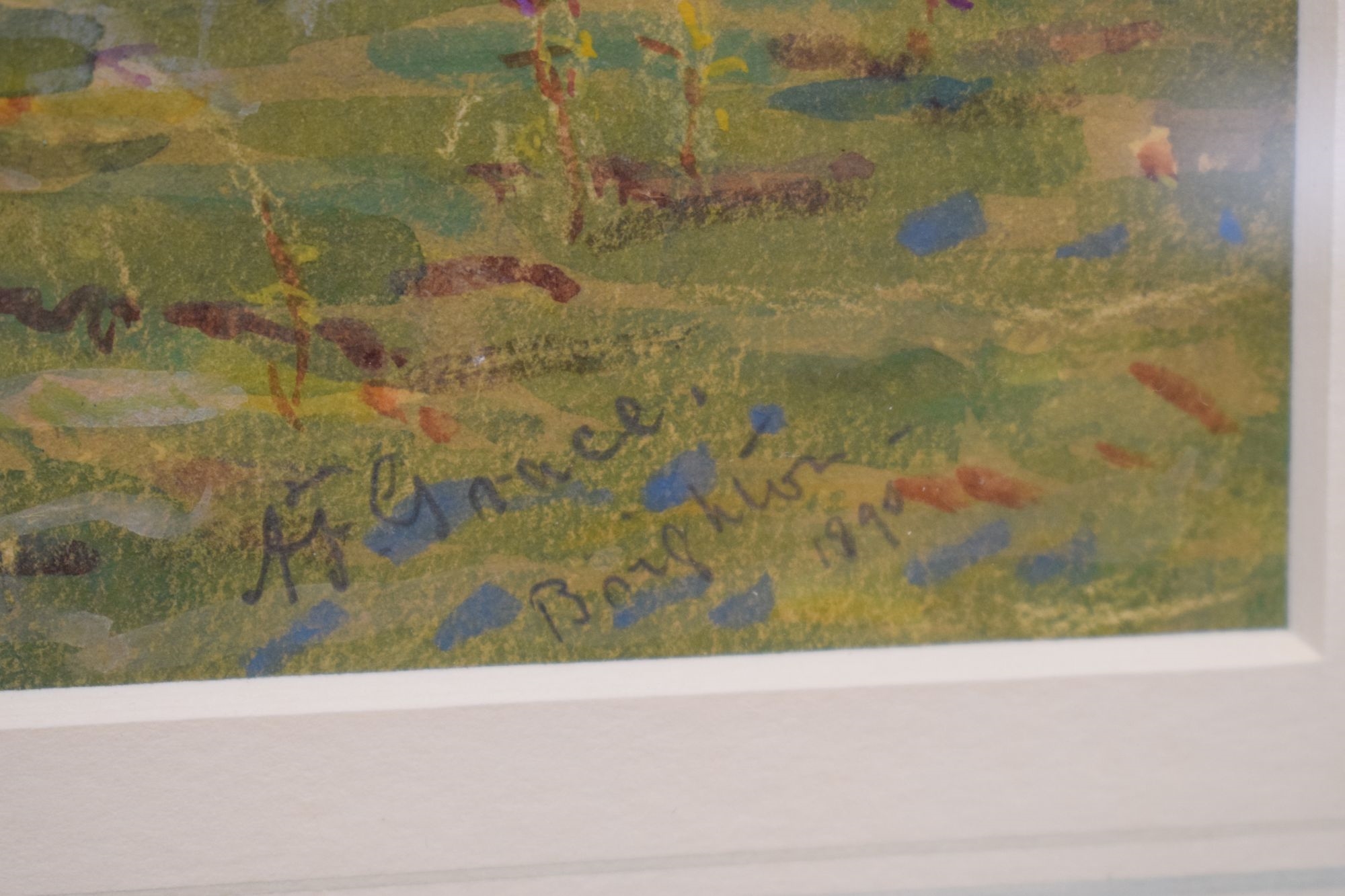 Artwork by Alfred Fitzwalter Grace, A shepherd and figures on a clifftop, Made of watercolour