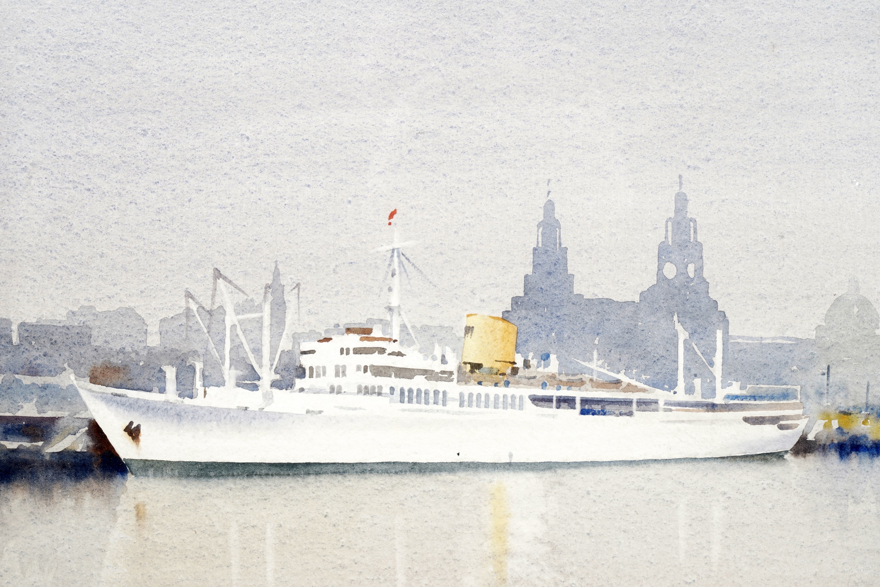 John Hobson Nicholson | John Hobson Nicholson – Ship at Liverpool Docks ...