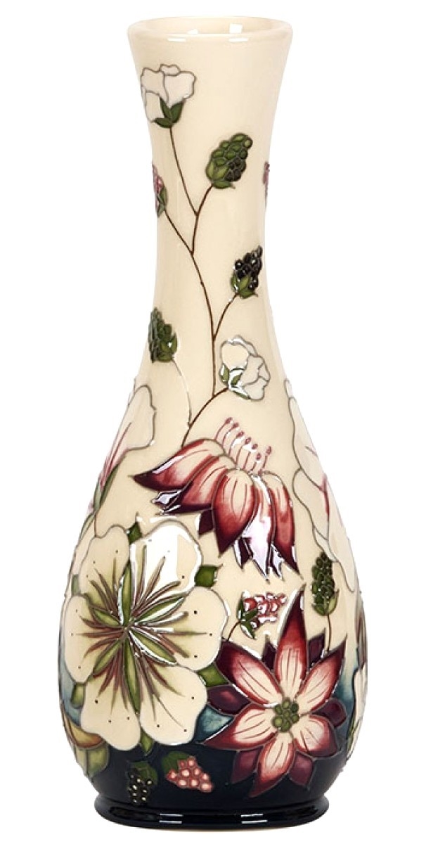 Artwork by Alicia Amison, MOORCROFT Large 21cm x 8cm x 8cm VASE, Made of ivory