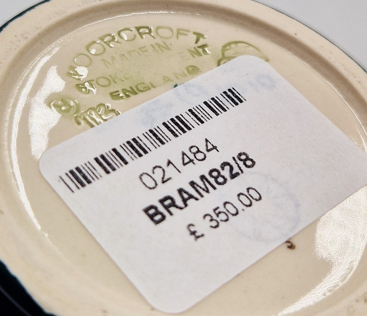 Artwork by Alicia Amison, MOORCROFT Large 21cm x 8cm x 8cm VASE, Made of ivory