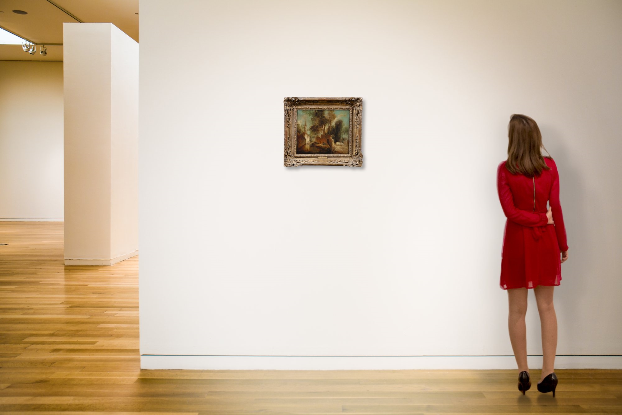 Artwork by Jean-Antoine Watteau, The Bièvre River at Gentilly, Made of Oil on paper laid down on canvas