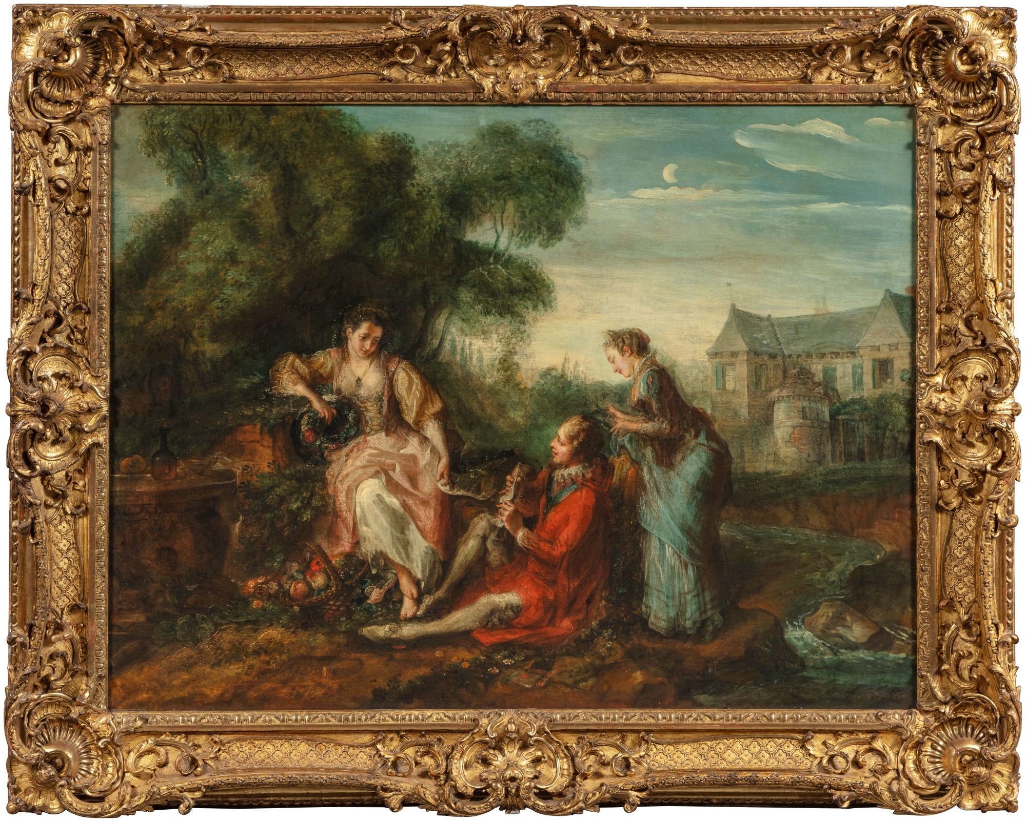Artwork by Gabriel Jacques de Saint-Aubin, La récompense du poète, Made of Oil on canvas