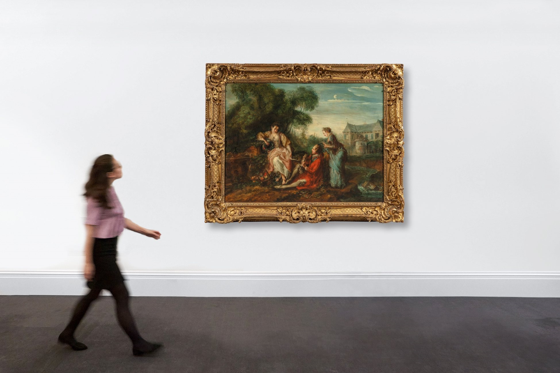 Artwork by Gabriel Jacques de Saint-Aubin, La récompense du poète, Made of Oil on canvas