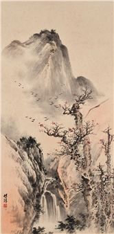 Guo Chuanzhang, Waterfall in Autumn Mountain - Guo Chuanzhang